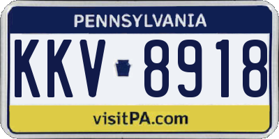 PA license plate KKV8918