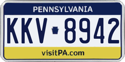 PA license plate KKV8942