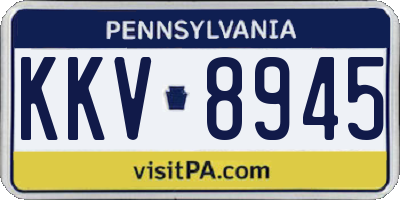 PA license plate KKV8945