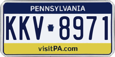 PA license plate KKV8971
