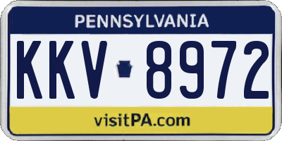 PA license plate KKV8972