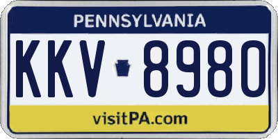 PA license plate KKV8980