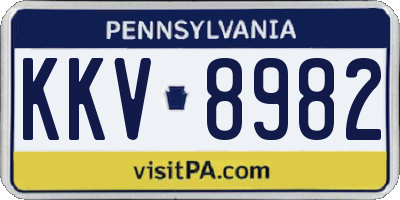 PA license plate KKV8982