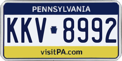 PA license plate KKV8992