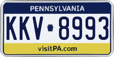 PA license plate KKV8993