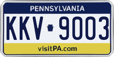 PA license plate KKV9003