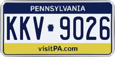 PA license plate KKV9026
