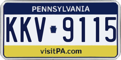 PA license plate KKV9115