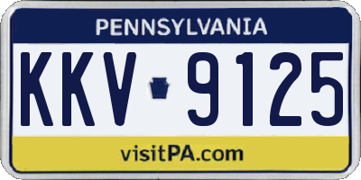 PA license plate KKV9125