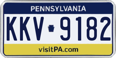 PA license plate KKV9182