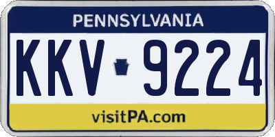 PA license plate KKV9224