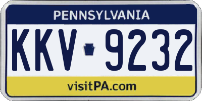 PA license plate KKV9232