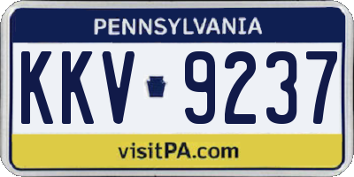 PA license plate KKV9237