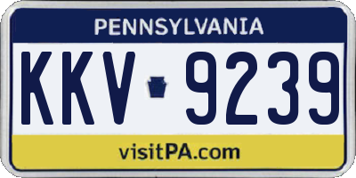 PA license plate KKV9239