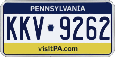 PA license plate KKV9262