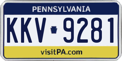 PA license plate KKV9281