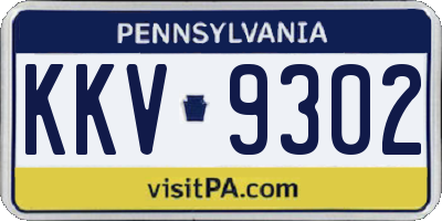 PA license plate KKV9302