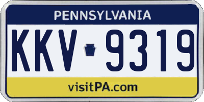 PA license plate KKV9319