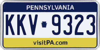 PA license plate KKV9323