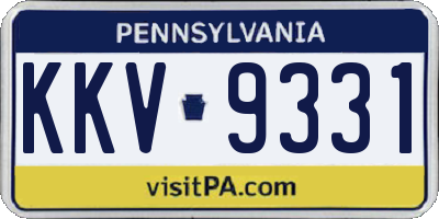 PA license plate KKV9331