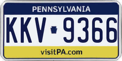 PA license plate KKV9366