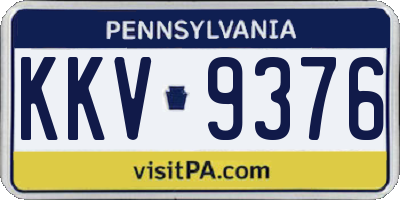 PA license plate KKV9376
