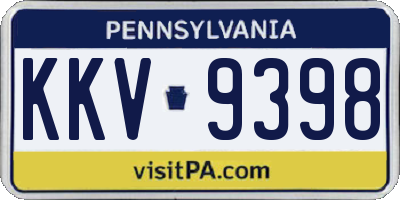 PA license plate KKV9398