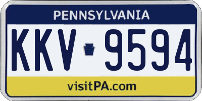 PA license plate KKV9594