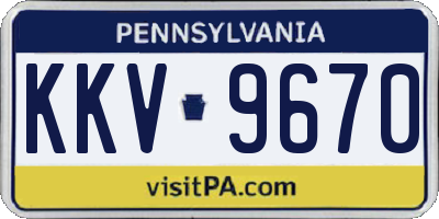 PA license plate KKV9670