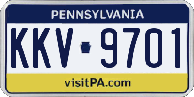PA license plate KKV9701