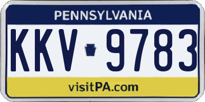 PA license plate KKV9783