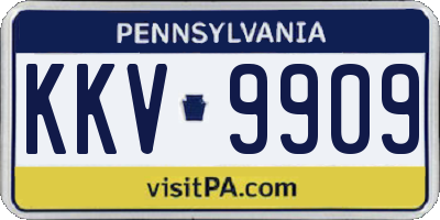 PA license plate KKV9909
