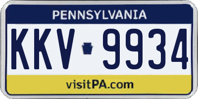 PA license plate KKV9934