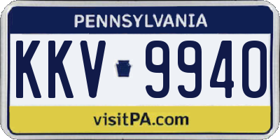 PA license plate KKV9940