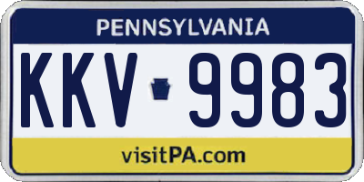 PA license plate KKV9983