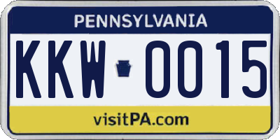 PA license plate KKW0015