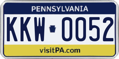 PA license plate KKW0052