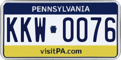 PA license plate KKW0076