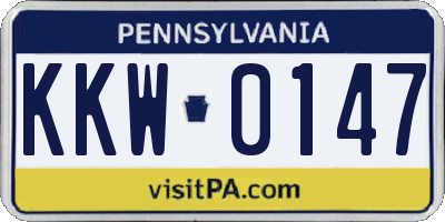 PA license plate KKW0147