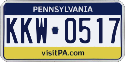 PA license plate KKW0517