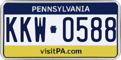 PA license plate KKW0588