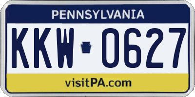 PA license plate KKW0627