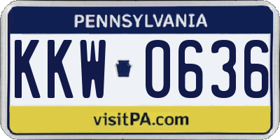 PA license plate KKW0636