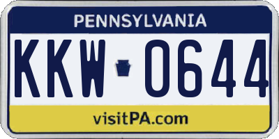 PA license plate KKW0644