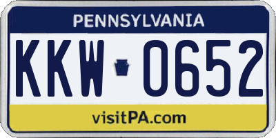 PA license plate KKW0652