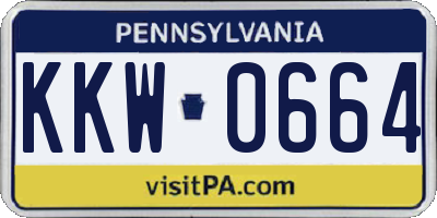 PA license plate KKW0664