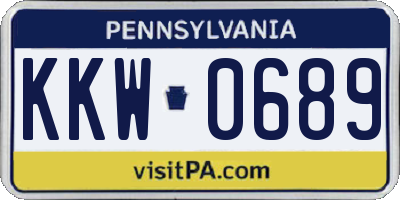 PA license plate KKW0689
