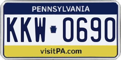 PA license plate KKW0690