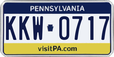 PA license plate KKW0717