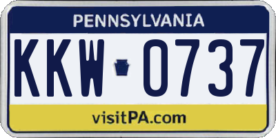 PA license plate KKW0737